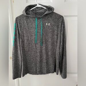Under Armour Heather Gray Hoodie with Aqua Details